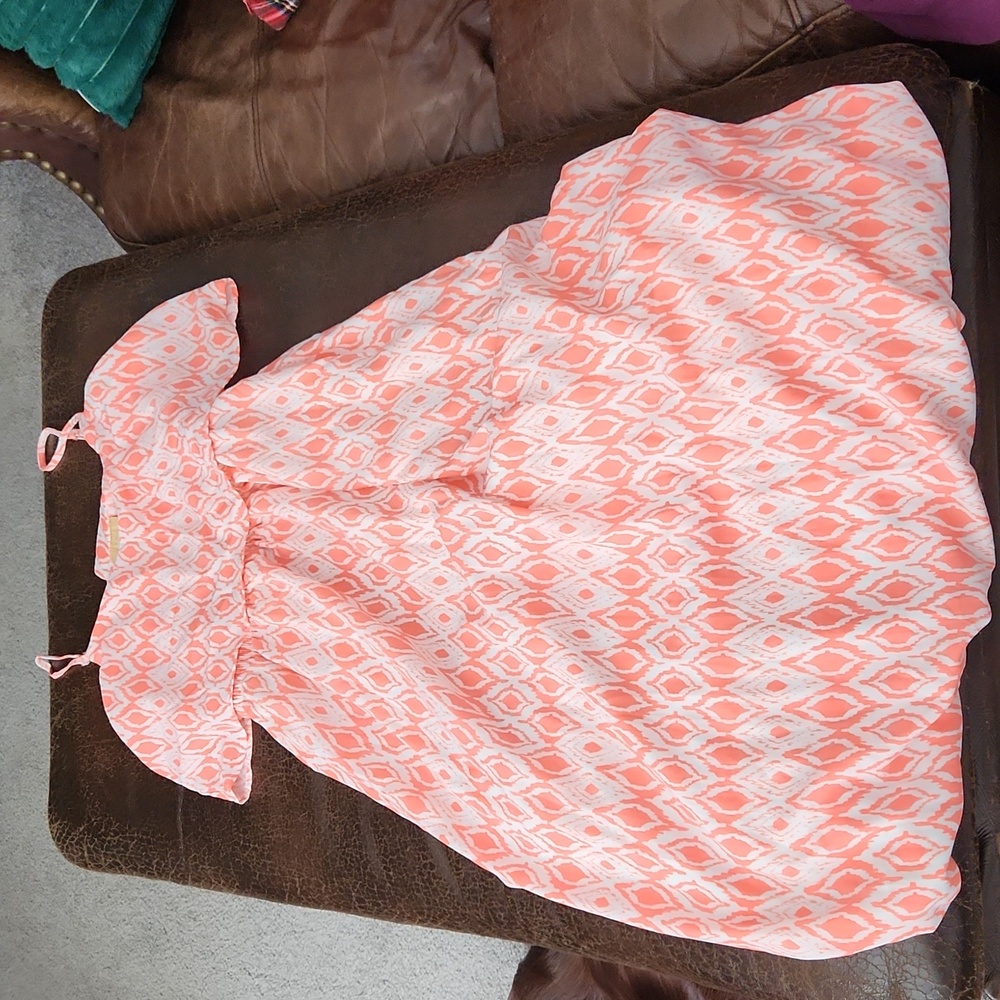 Womens maxi dress coral and white size medium brand takara